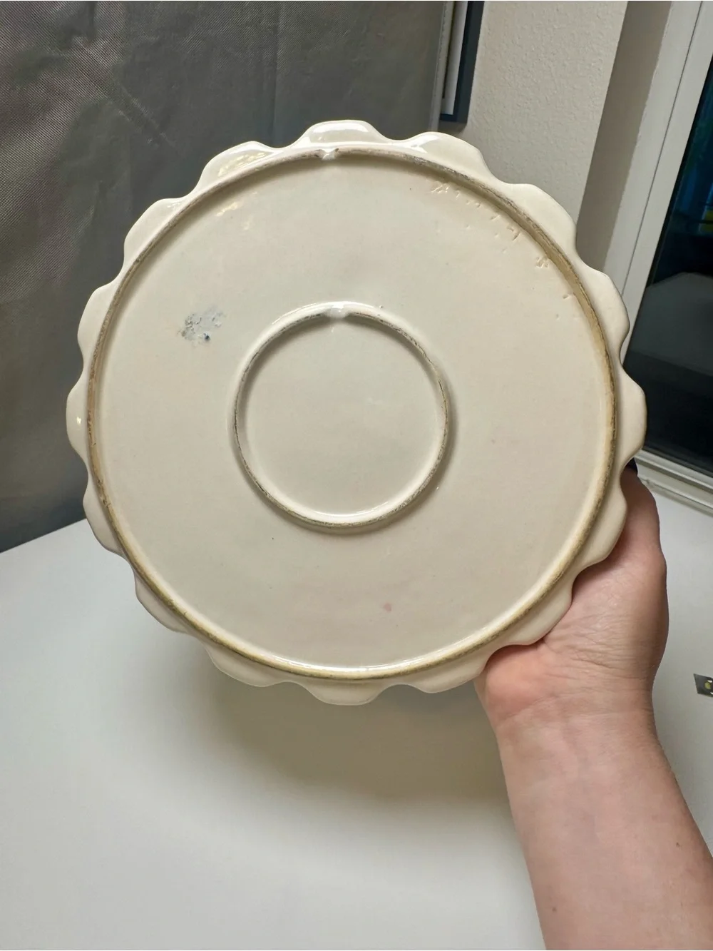 Quiche au Fromage Ceramic Quiche Dish in Cream, California Pottery